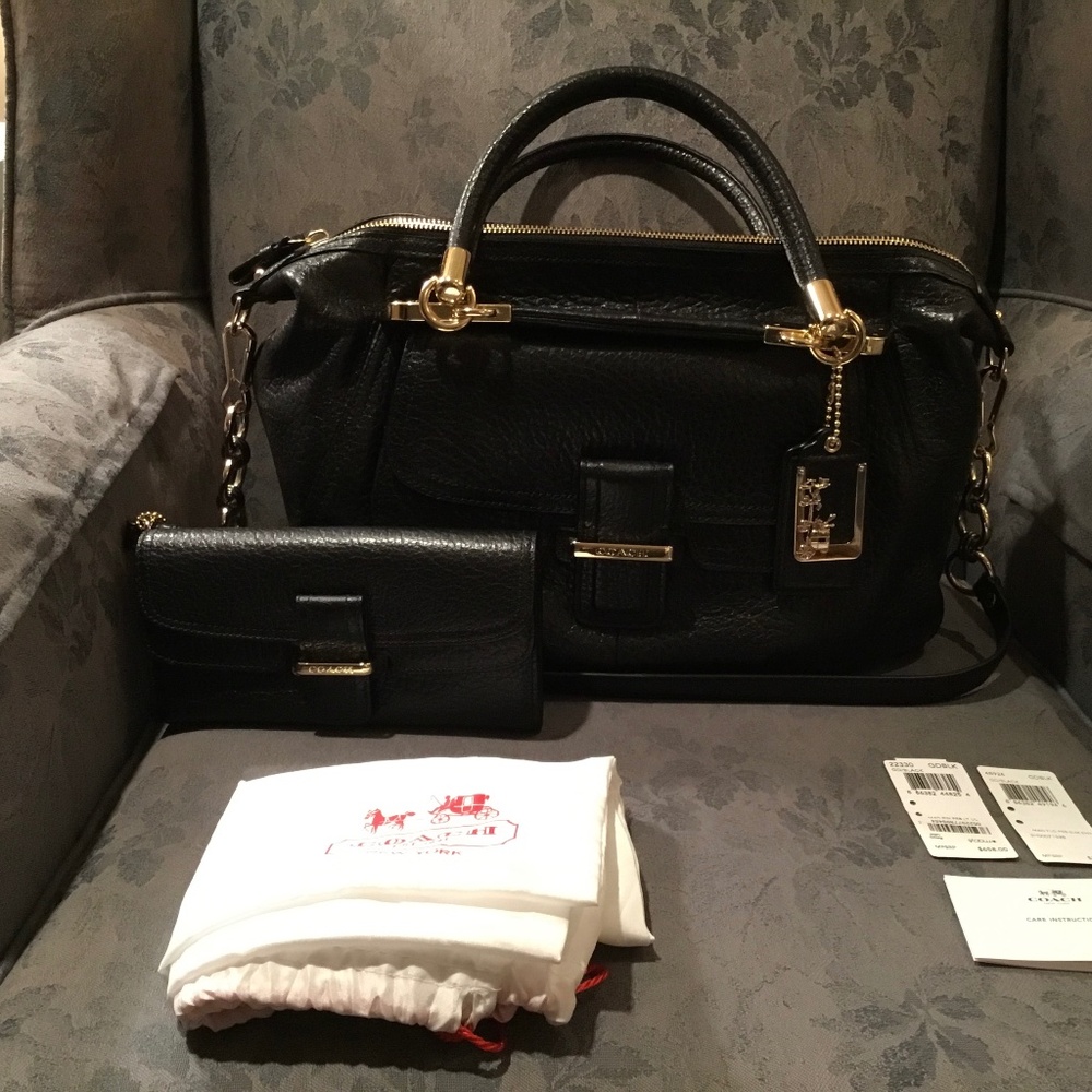 COACH MADISON PINNACLE PEBBLED LEATHER LILY & MATCHING WALLET